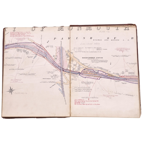 230 - A set of plans, GWR, Brecon and Merthyr Railway, 1929 Survey, showing 8½ Miles-Rhymney Lower, includ... 