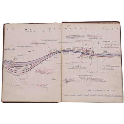 230 - A set of plans, GWR, Brecon and Merthyr Railway, 1929 Survey, showing 8½ Miles-Rhymney Lower, includ... 