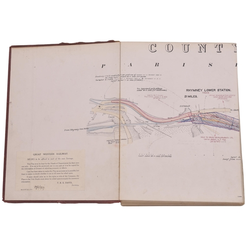 230 - A set of plans, GWR, Brecon and Merthyr Railway, 1929 Survey, showing 8½ Miles-Rhymney Lower, includ... 