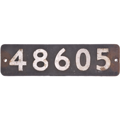 239 - A smokebox numberplate, 48605, from a LMS Class 8F 2-8-0 No 8605 built to Railway Executive Committe... 