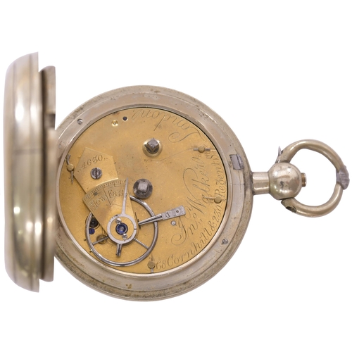 259 - A West London Extension Railway key-wound pocket watch, with English fusee lever movement, by John W... 