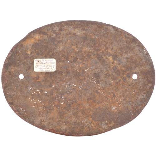 292 - A wagonplate, RATGOED QUARRIES 154, from the Ratgoed Tramway, a 2ft 3ins gauge line that connected t... 