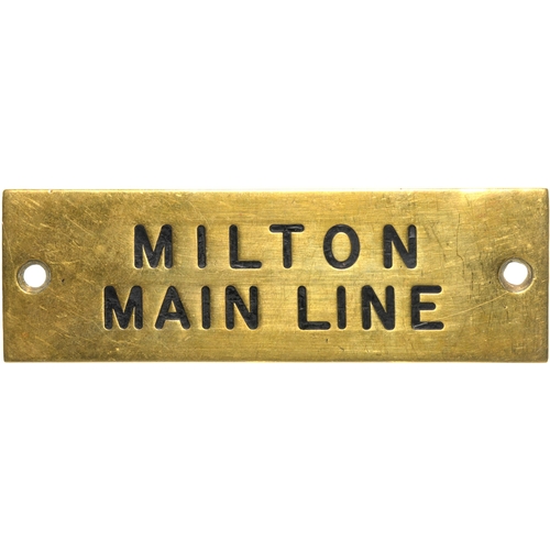 389 - A GWR signal  box shelf plate, MILTON MAIN LINE. The box was on the main line, just west of Didcot. ... 