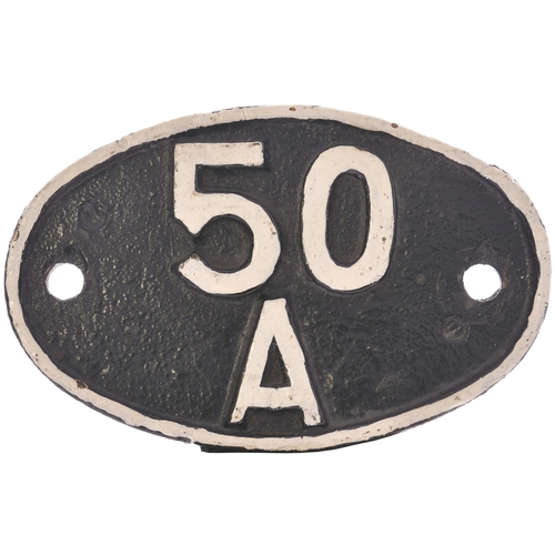 393 - A shedplate, 50A, York (1948-December 1967), the front repainted. (Postage Band: B)