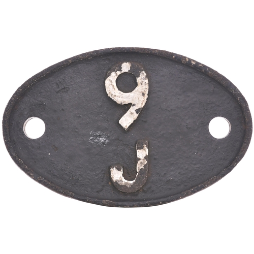 62 - A shedplate, 9J, Agecroft (September 1963-October 1966), in ex loco condition, the back marked 48536... 