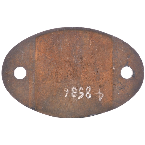 62 - A shedplate, 9J, Agecroft (September 1963-October 1966), in ex loco condition, the back marked 48536... 