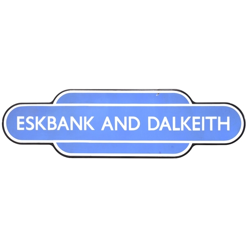 80 - A BR(Sc) totem sign, ESKBANK & DALKEITH, (f/f), from the northern end of the Waverley Route which cl... 