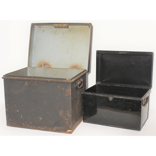 564 - Great Eastern Railway fog signals steel box + other steel boxes including embossed BR(M). (4) (Dispa... 