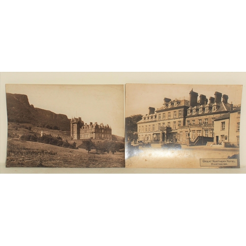 582 - Great Northern Railway (Ireland) & B&CDR unframed sepia carriage prints - Belfast Castle, Shrove, Ro... 