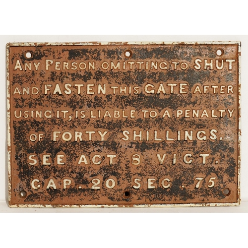 86 - Great Western Railway C/I gate notice (GTGW502), 16 1/2