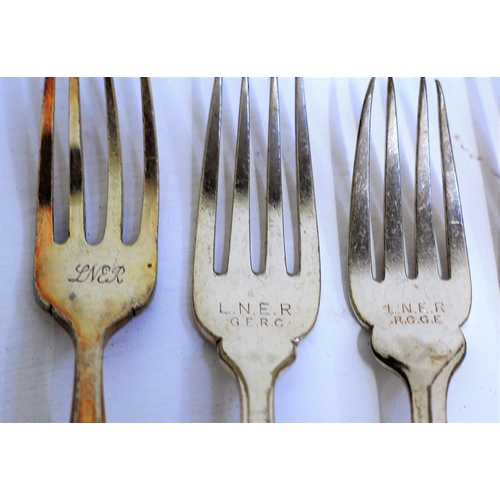 117 - Selection of London North Eastern Railway plated cutlery. (10) (Postage Band: B)