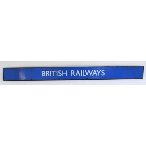 12 - British Railways (Scottish) enamel notice board header, good ex service condition, very little ename... 