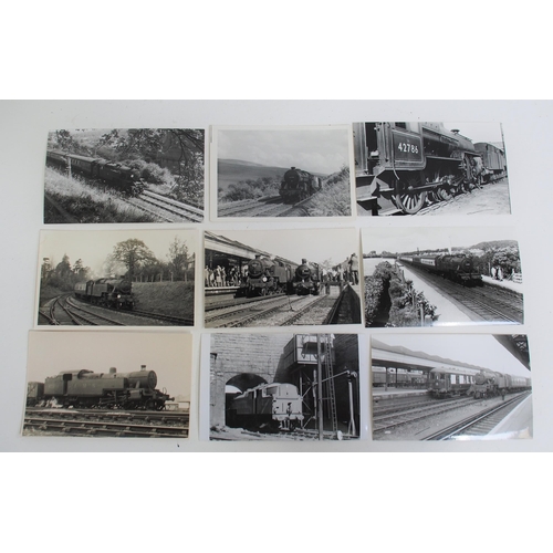 134 - Quantity of approx. 2,000 black and white postcard sized railway photographs, quantity of original b... 