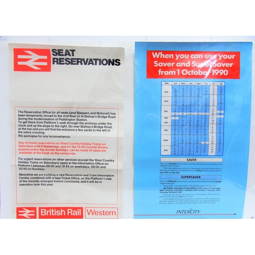 23 - Selection of British Rail posters from the 1980/90s - Train Departures from Sleaford, New Conditions... 