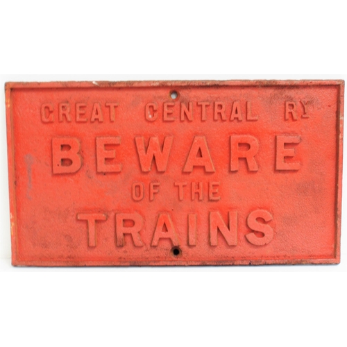 26 - Great Central Railway C/I Beware of Trains notice (BTGC101), 26 1/2
