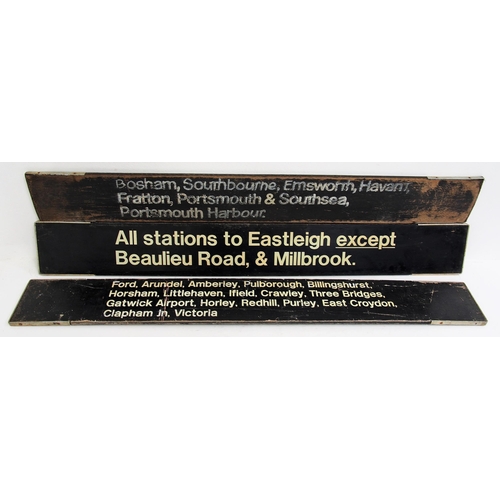 592 - British Rail (Southern) wooden station finger departure boards - Ford, Arundel, Amberley, Pulborough... 