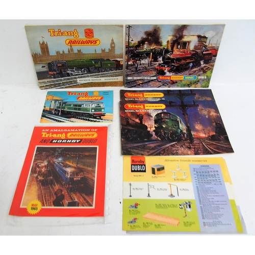 596 - Quantity of model railway catalogues, Airfix kits, Hornby, Mainline, Hornby Dublo, Tri-ang, Peco. (P... 