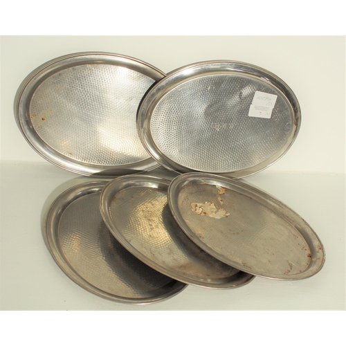 7 - British Railways (Eastern) plated serving trays, engraved BR(E) on underside, 18