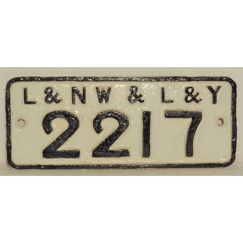 80 - London North Western & Lancashire & Yorkshire Railway C/I wagonplate 2217, 9 3/4