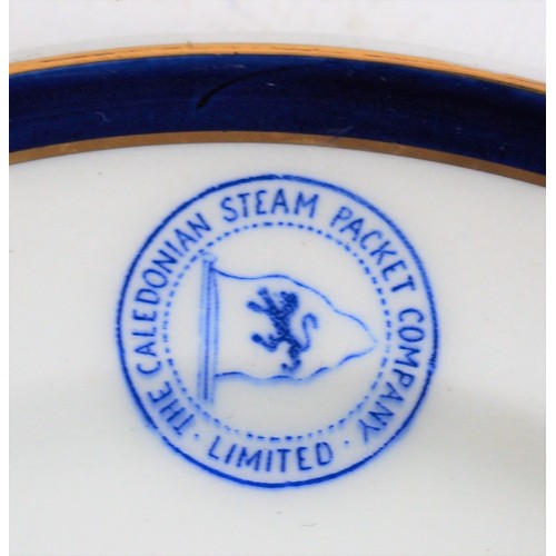 306 - Caledonian Steam Packet china - three soup bowls & two side plates, good condition. (Dispatch by Mai... 