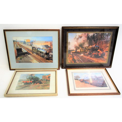 604 - Quantity of framed & glazed railway prints largest being 22