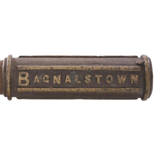 409 - A Webb and Thompson large single line staff, BAGNALSTOWN-PALACE EAST, from the route to Macmine Junc... 