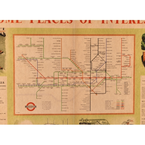 104 - An LT quad royal poster, PLACES OF INTEREST, by Clodagh Sparrow, featuring ten London scenes, Underg... 