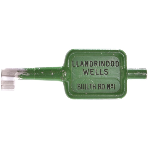 11 - A single line key token, LLANDRINDOD WELLS-BUILTH RD No 1, (alloy), from the Central Wales Line. (Po... 