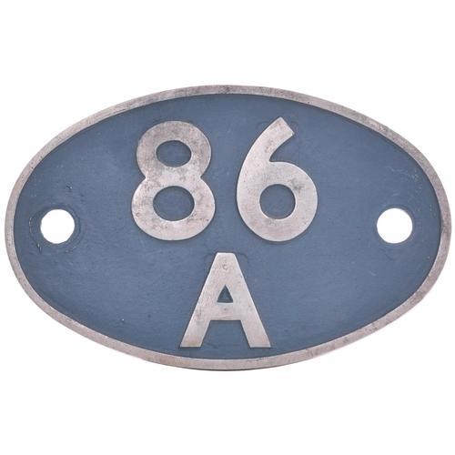 150 - An alloy shedplate 86A, Cardiff Canton (September 1963-May 1973) as carried by the shed's diesel all... 