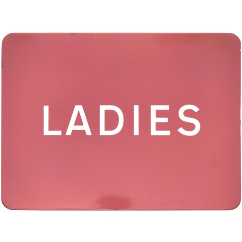 154 - A BR(S) station sign, LADIES, (f/f), an experimental version, pink enamel, reputedly used at Norwood... 