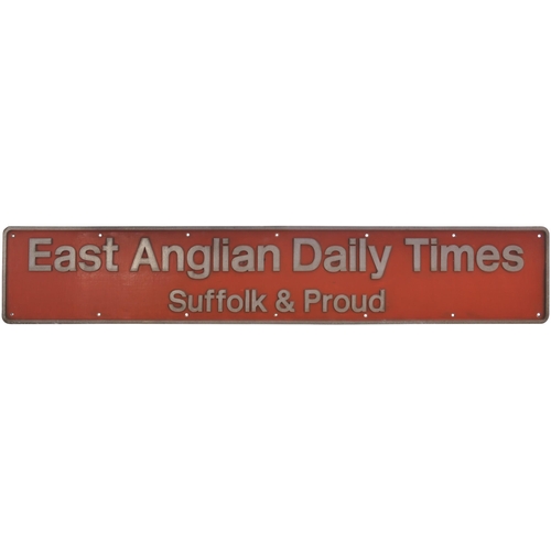 156 - A nameplate, EAST ANGLIAN DAILY TIMES - SUFFOLK & PROUD, from a BR Class 90 electric No 90011 built ... 