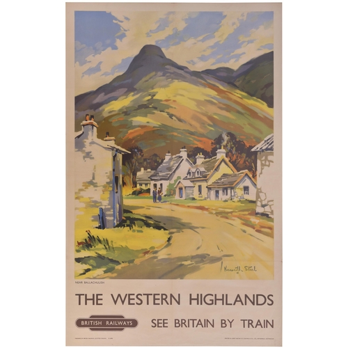 159 - A BR(Sc) double royal poster, THE WESTERN HIGHLANDS, NEAR BALLACHULISH, by Kenneth Steel. (B21876) (... 