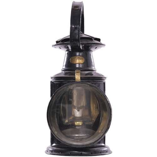 16 - An LB&SCR three aspect handlamp, with large brass company nameplate, the body stamped 1033 BRIGHTON ... 