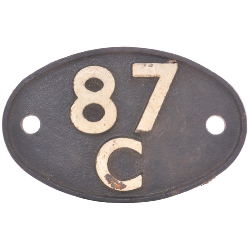 164 - A shedplate 87C, Danygraig (1948-January 1961 and March 1962-March 1964). Ex loco condition. (Postag... 