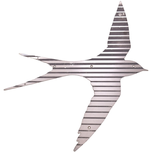 175 - An Inter-City swallow emblem, left-facing, stainless steel, 30¾