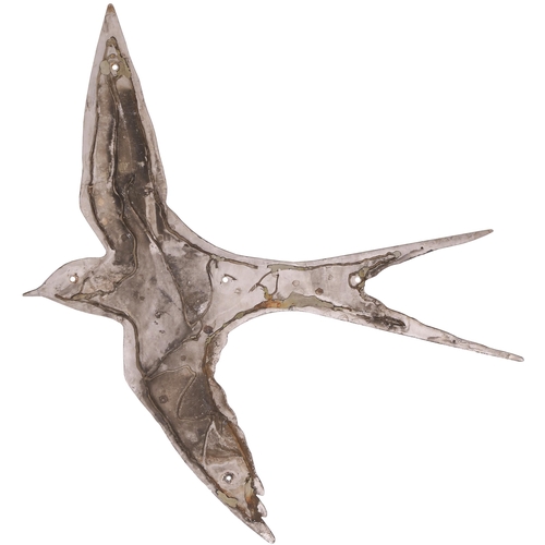 175 - An Inter-City swallow emblem, left-facing, stainless steel, 30¾