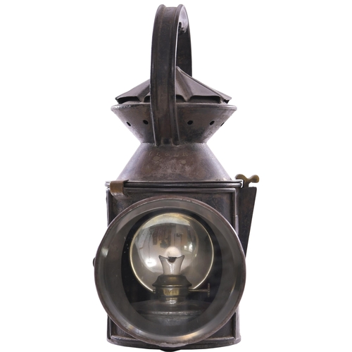 201 - A London, Chatham and Dover Railway three aspect handlamp, the top and body stamped LC&DR 2105 / 136... 