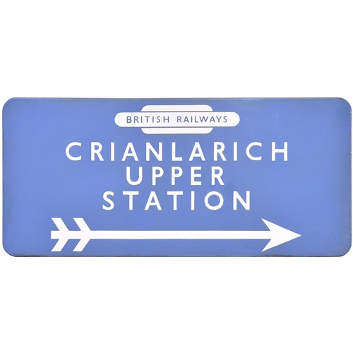 210 - A BR(Sc) station direction sign, BRITISH RAILWAYS, CRIANLARICH UPPER STATION, (f/f), for the town's ... 