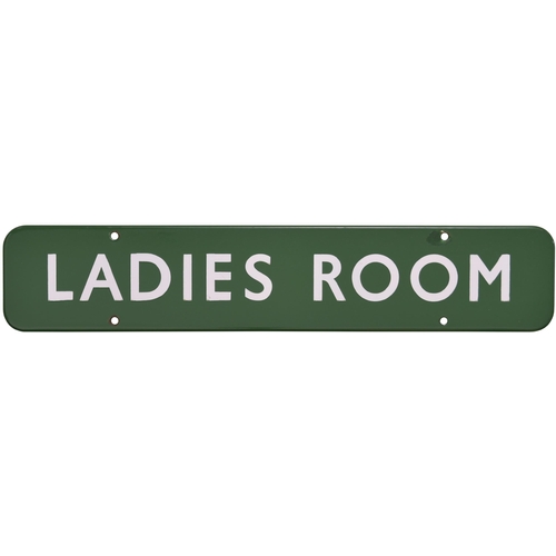 213 - A BR(S) doorplate, LADIES ROOM, (f/f), enamel, 18