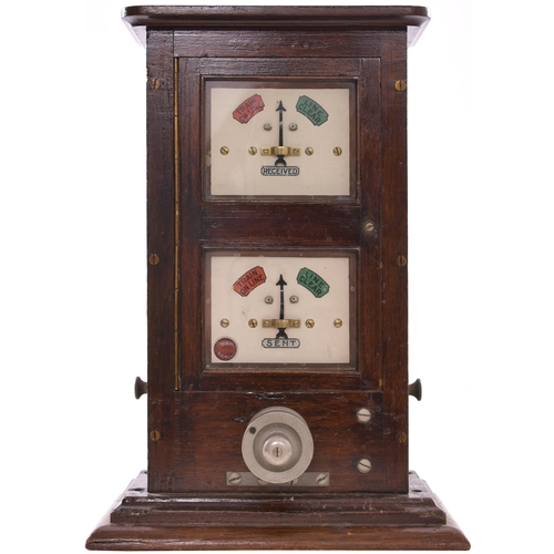 225 - A Lancashire and Yorkshire Railway double line block instrument, original condition, height 18½