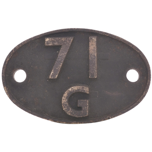 230 - A shedplate 71G, Bath S&D (1948-February 1958), Weymouth (February 1958-September 1963). Ex loco con... 