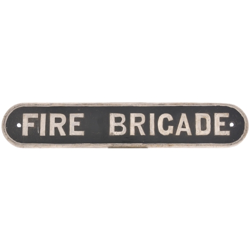 234 - An LNER doorplate, FIRE BRIGADE, cast iron, 19