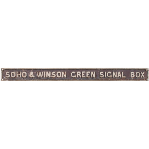 236 - A GWR nameboard, SOHO & WINSON GREEN SIGNAL BOX, from the Birmingham Snow Hill to Wolverhampton rout... 