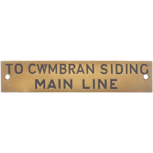 248 - A GWR signal box instrument plate, TO CWMBRAN SIDING MAIN LINE, from the Newport to Pontypool route.... 