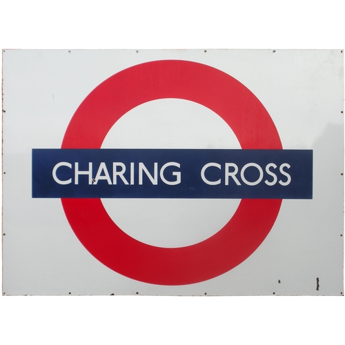 253 - An LT target sign, CHARING CROSS, a Northern and Bakerloo Line station serving the Southern terminus... 