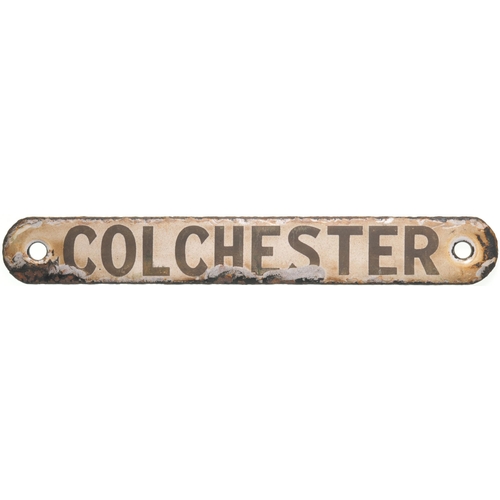 295 - An LNER shedplate, COLCHESTER, enamel, length 10