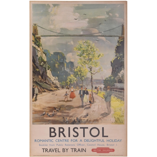 300 - A BR(W) double royal poster, BRISTOL, by L A Wilson, a view of the Clifton Suspension Bridge with a ... 