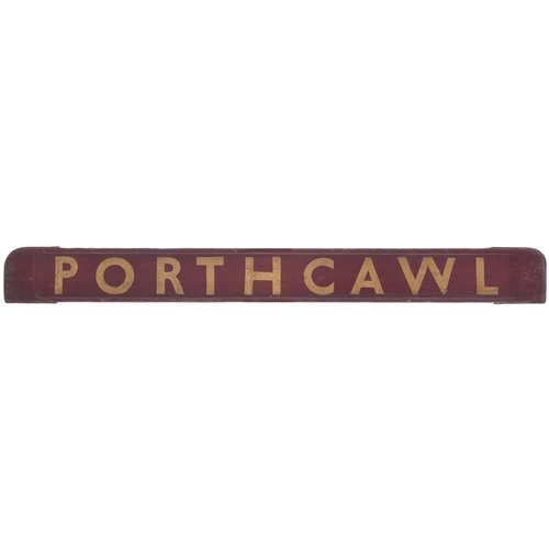 303 - A small carriage board, PYLE-PORTHCAWL, used on the South Wales branch which closed in 1963. (Postag... 