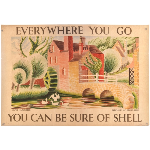 396 - An advertising poster, LOWER SLAUGHTER, Everywhere You Go You Can Be Sure Of Shell, by Rosemary and ... 