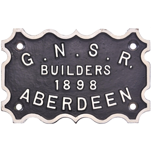 40 - A wagonplate, G.N.S.R. BUILDERS 1898, ABERDEEN. Cast iron with decorative border, 8